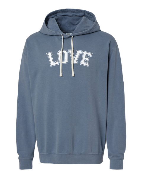 "Love EST." Adult Lightweight Fleece Hooded Sweatshirt with Printed Logo
