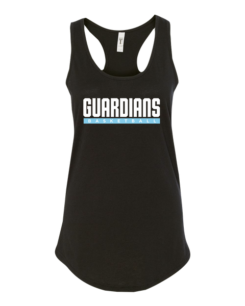 Guardians Basketball Block Letters Ladies Racerback Tank with Printed Logo