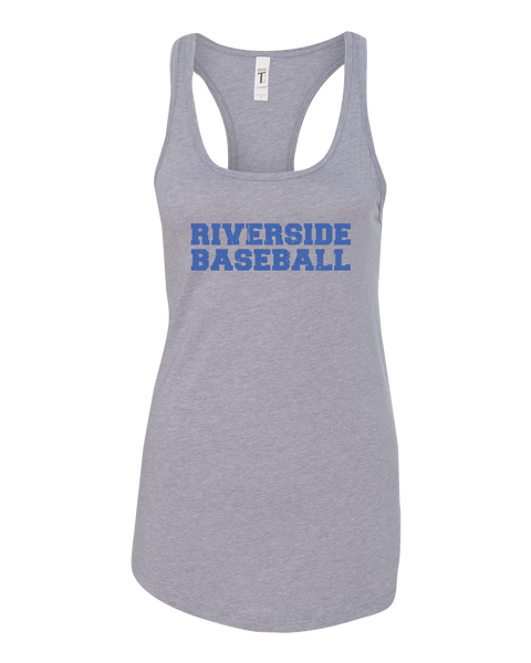 Riverside Baseball 'Distressed' Ladies Racerback Tank with Printed Logo