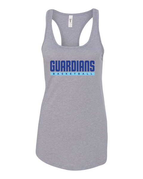 Guardians Basketball Block Letters Ladies Racerback Tank with Printed Logo