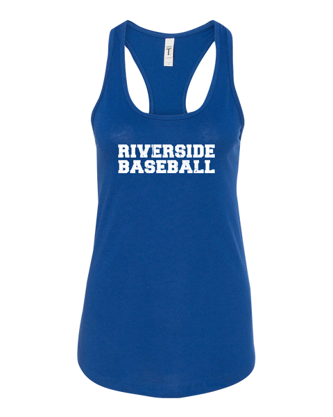 Riverside Baseball 'Distressed' Ladies Racerback Tank with Printed Logo