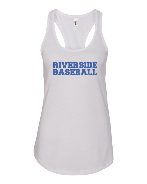Riverside Baseball 'Distressed' Ladies Racerback Tank with Printed Logo
