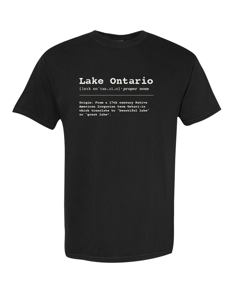 "Lake Ontario" Definition Adult Cotton T-Shirt with Printed Logo