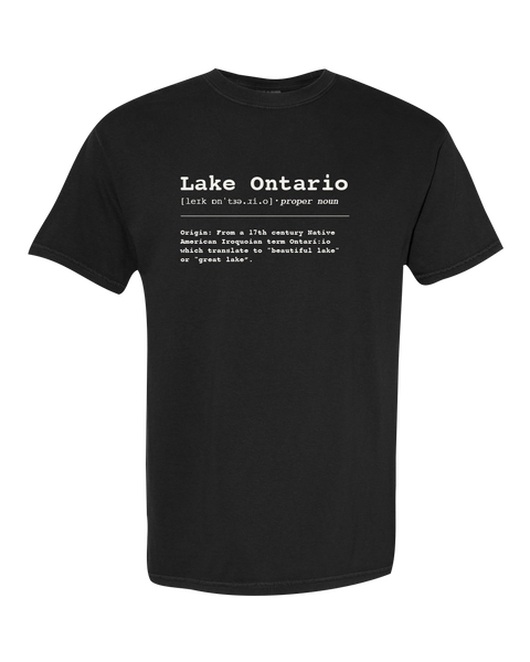 "Lake Ontario" Definition Adult Cotton T-Shirt with Printed Logo