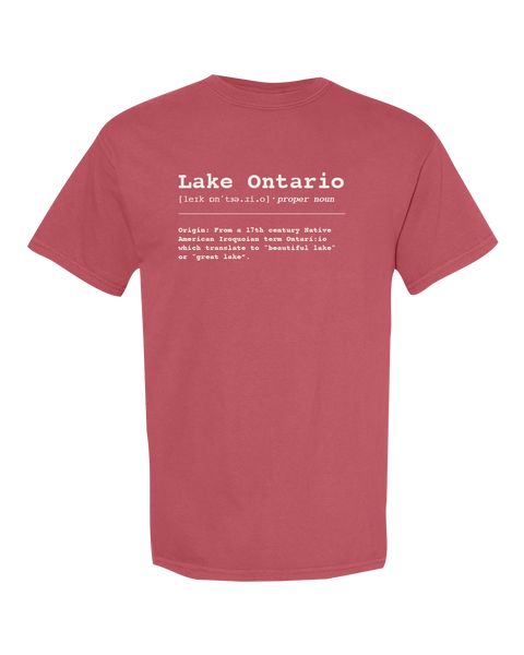 "Lake Ontario" Definition Adult Cotton T-Shirt with Printed Logo