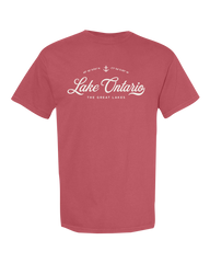 "Lake Ontario" Script Adult Cotton T-Shirt with Printed Logo