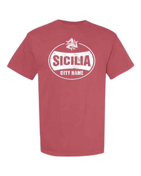 “Sicilia” Adult Heavyweight T-Shirt with Printed Logo