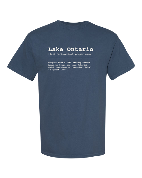 "Lake Ontario" Definition Adult Cotton T-Shirt with Printed Logo