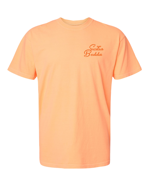 "Sicilia Bedda" Adult Garment-Dyed Heavyweight T-Shirt with Printed Logos
