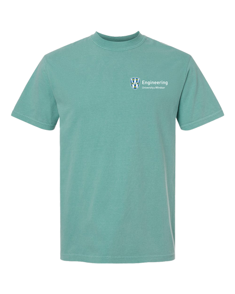 U of W Engineering Alumni Adult Garment-Dyed Heavyweight T-Shirt with Embroidered Logo