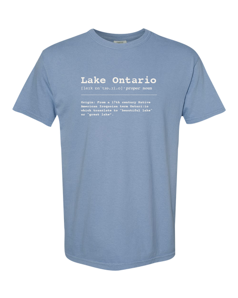 "Lake Ontario" Definition Adult Cotton T-Shirt with Printed Logo