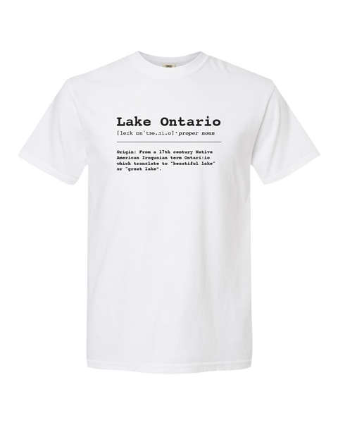 "Lake Ontario" Definition Adult Cotton T-Shirt with Printed Logo