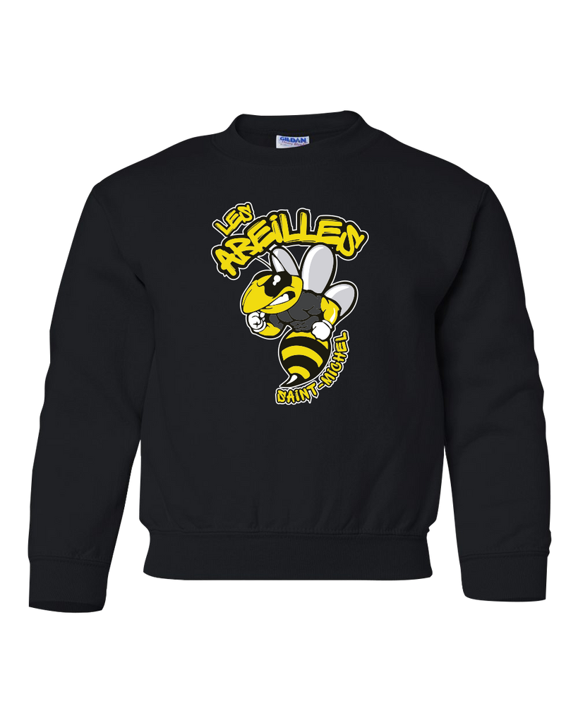 Les Abeilles Saint-Michel Youth Fleece Crewneck with Printed Logo