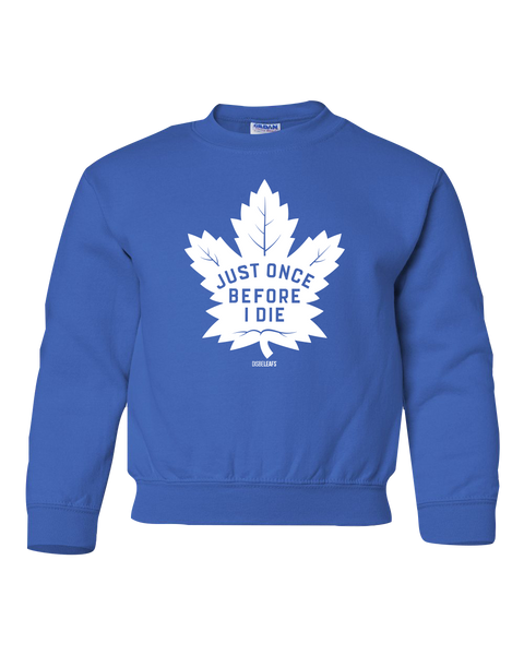 "Just Once Before I Die" Disbeleafs Youth Fleece Crewneck with Printed Logo