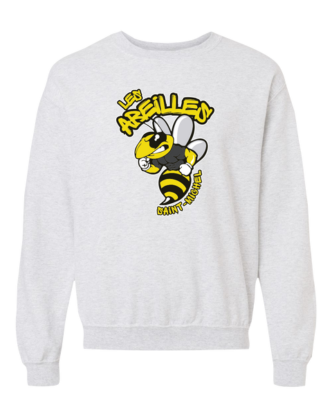 Les Abeilles Saint-Michel Adult Fleece Crewneck with Printed Left Chest Logo
