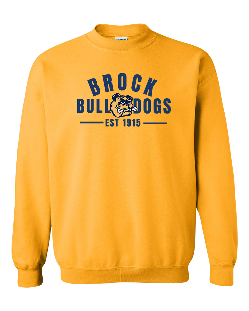 General Brock EST 1915 Adult Fleece Crewneck with Printed Logo