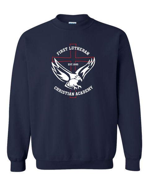 First Lutheran Adult Unisex Heavy Blend Crewneck Sweatshirt with Printed Logo