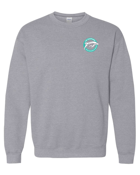 Dauphins Adult Fleece Crewneck with Printed Left Chest Logo