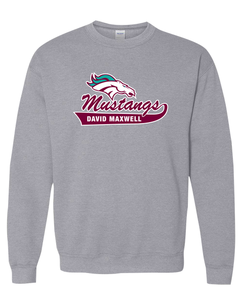 Mustangs Adult Fleece Crewneck with Printed Logo