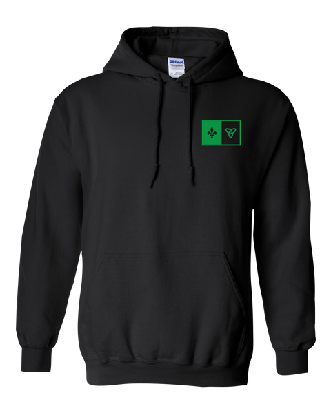 "Franco-Ontarian Flag" Adult Heavy Blend Hooded Sweatshirt with Embroidered Logo
