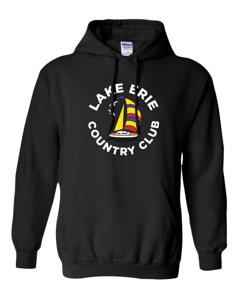 Lake Erie Country Club Adult Cotton Pull Over Hooded Sweatshirt with Printed Colour Logo