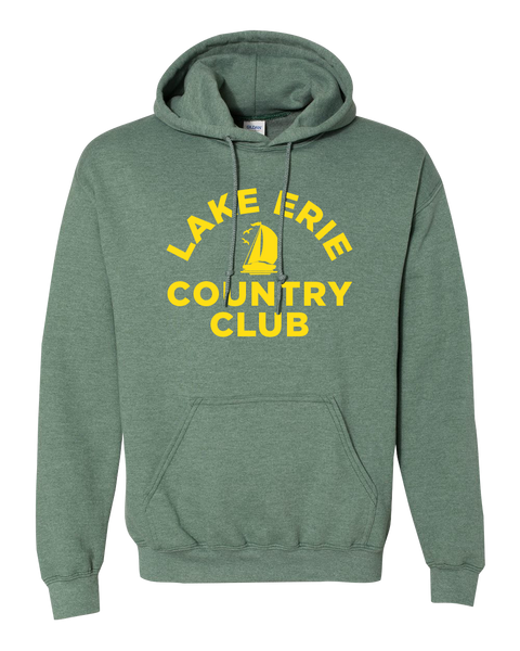 Lake Erie Country Club Adult Cotton Pull Over Hooded Sweatshirt