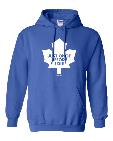 "Just Once Before I Die" Retro 90s Disbeleafs Adult Heavy Blend Hooded Sweatshirt with Printed Logo