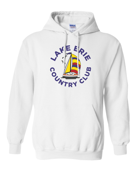Lake Erie Country Club Adult Cotton Pull Over Hooded Sweatshirt with Printed Colour Logo