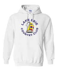 Lake Erie Country Club Adult Cotton Pull Over Hooded Sweatshirt with Printed Colour Logo