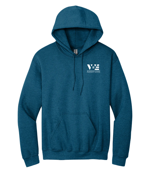 Windsor Essex Community Housing Adult Cotton Pull Over Hooded Sweatshirt with Printed Colour Logo