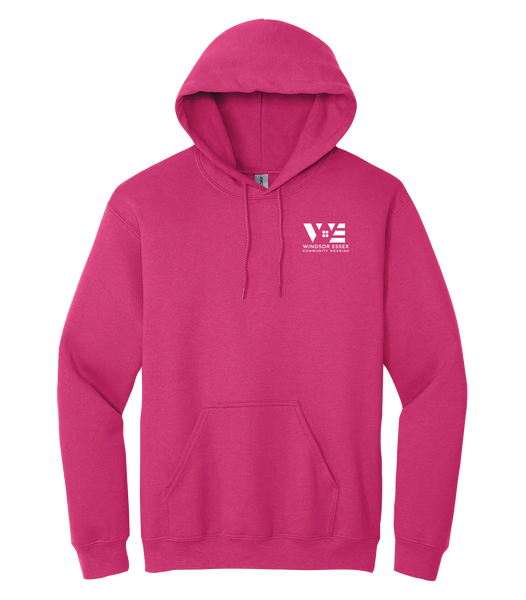 Windsor Essex Community Housing Adult Cotton Pull Over Hooded Sweatshirt with Printed Colour Logo