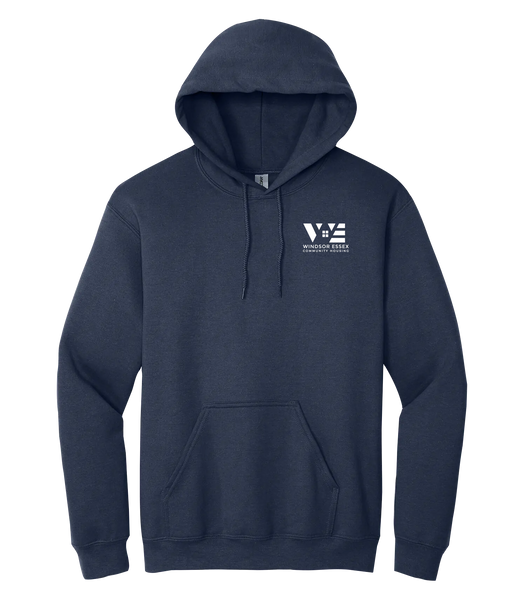 Windsor Essex Community Housing Adult Cotton Pull Over Hooded Sweatshirt with Printed Colour Logo