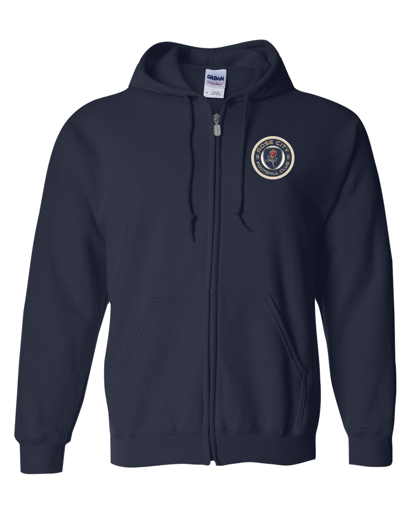 Rose City Football Club Adult Full-Zip Hooded Sweatshirt with Embroidered Logo