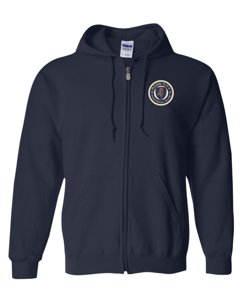 Rose City Football Club Adult Full-Zip Hooded Sweatshirt with Embroidered Logo