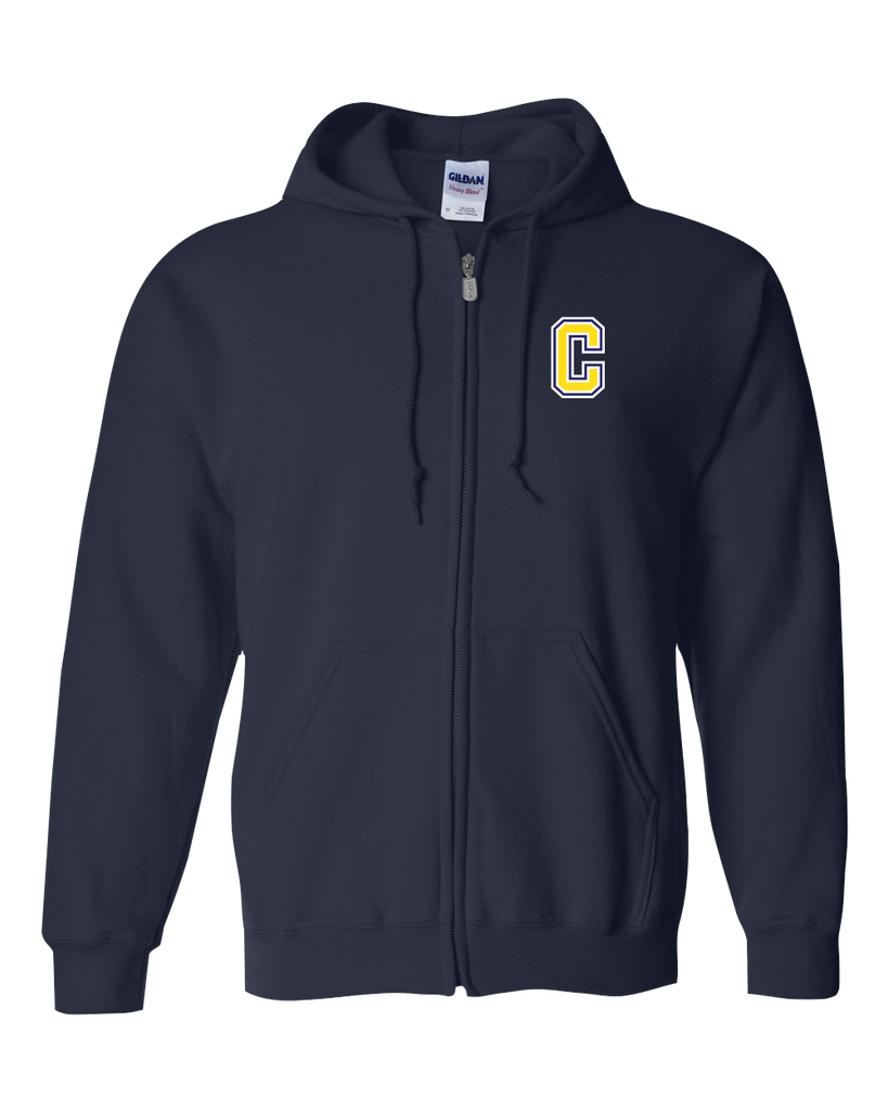 Central Baseball Youth Full-Zip Hooded Sweatshirt with Printed Logo