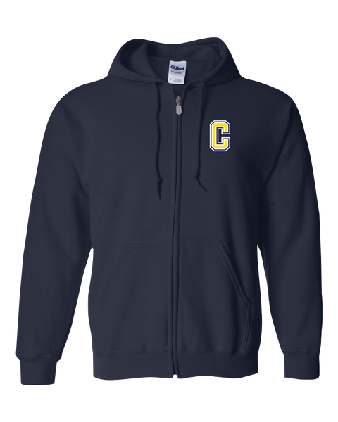 Central Baseball Youth Full-Zip Hooded Sweatshirt with Printed Logo
