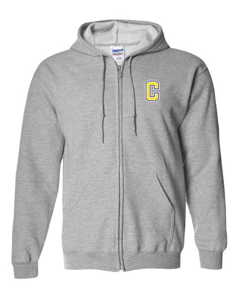 Central Baseball Youth Full-Zip Hooded Sweatshirt with Printed Logo