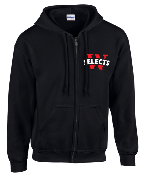 Selects Adult Cotton Full Zip Hooded Sweatshirt with Left Chest Embroidered Logo