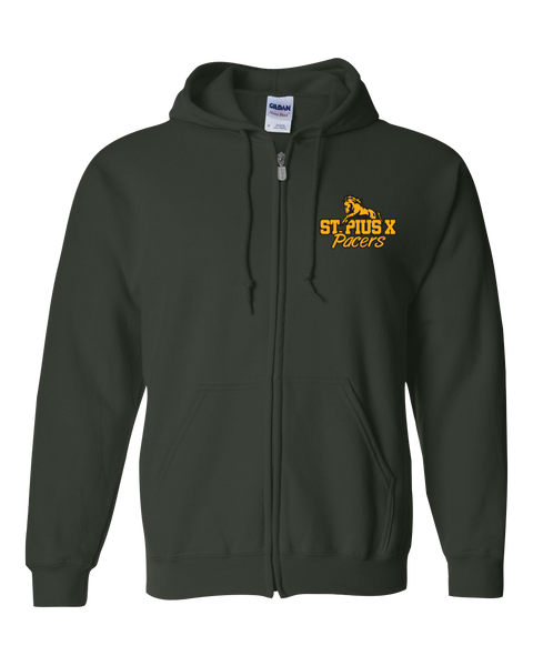 Pacers Adult Cotton Full Zip Hooded Sweatshirt with Embroidered Left Chest