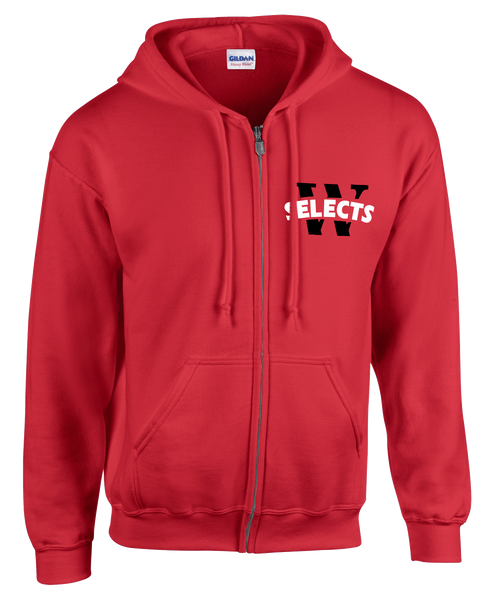 Selects Adult Cotton Full Zip Hooded Sweatshirt with Left Chest Embroidered Logo