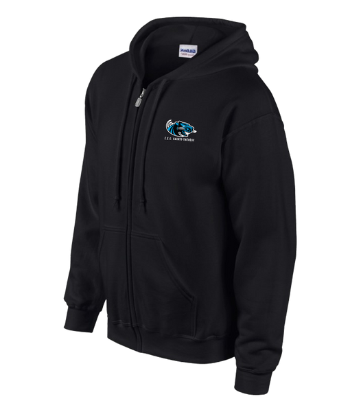 Pantheres Adult Cotton Full Zip Hooded Sweatshirt with Embroidered Logo