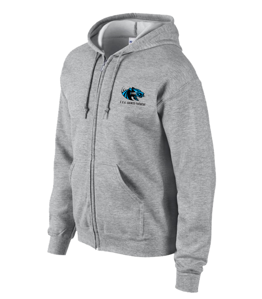 Pantheres Youth Cotton Full Zip Hooded Sweatshirt with Embroidered Logo