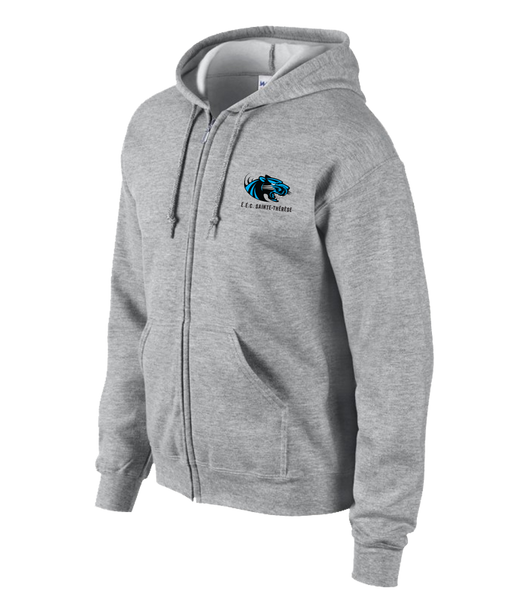 Pantheres Adult Cotton Full Zip Hooded Sweatshirt with Embroidered Logo