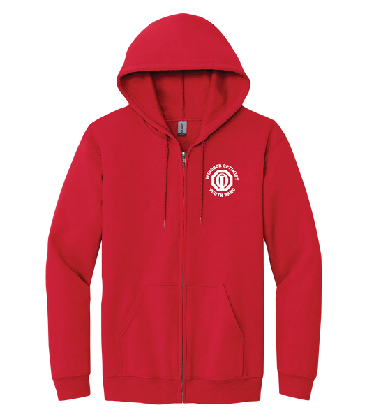 Windsor Optimist Band Adult Gildan Heavy Blend Full Zip Hooded Sweatshirt with Embroidered Logo