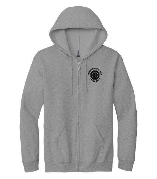 Windsor Optimist Band Adult Gildan Heavy Blend Full Zip Hooded Sweatshirt with Embroidered Logo