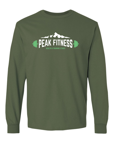 Peak Fitness Adult Long Sleeve T-Shirt with Printed Logo