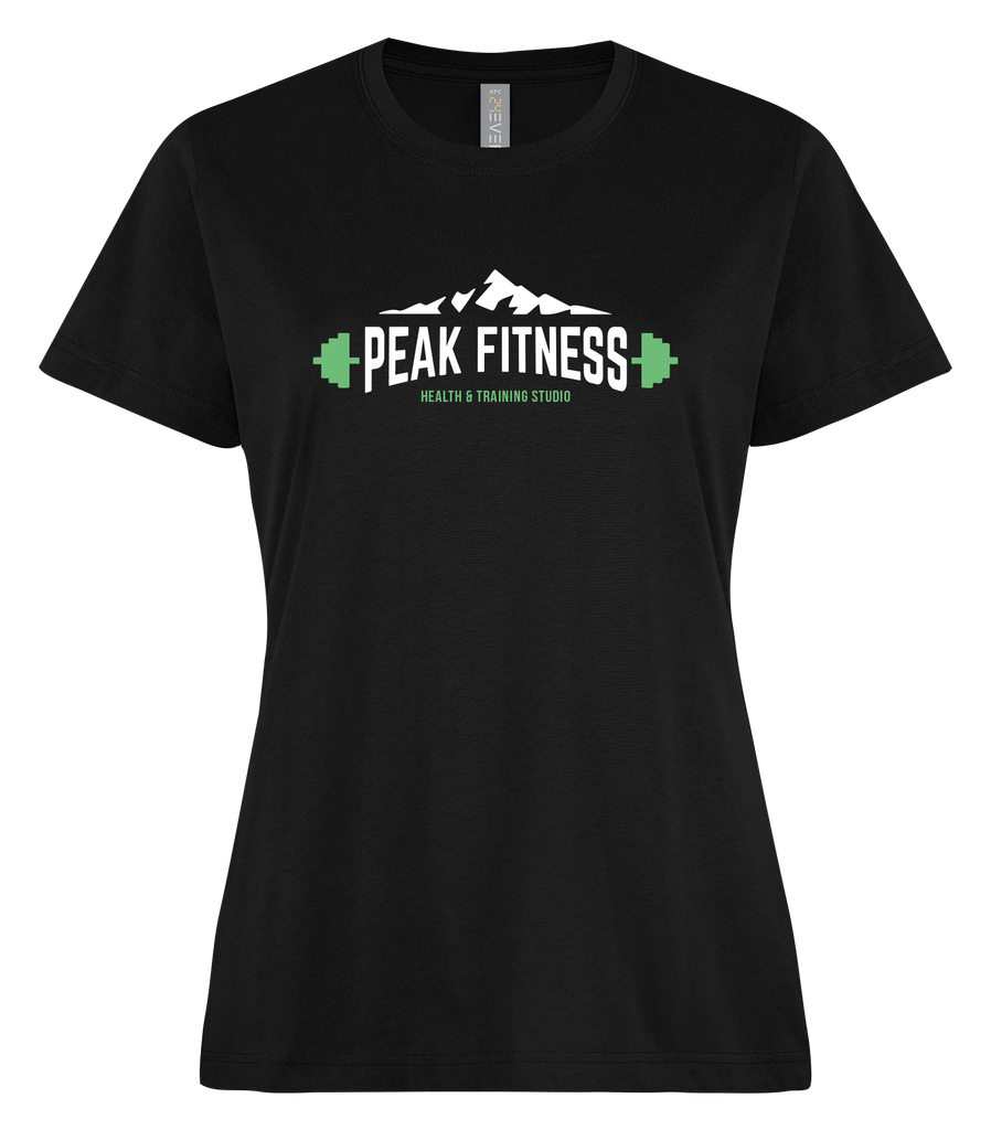 Peak Fitness Ladies Ring Spun T-Shirt with Printed Logo