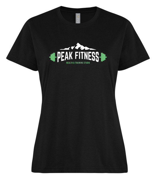 Peak Fitness Ladies Ring Spun T-Shirt with Printed Logo