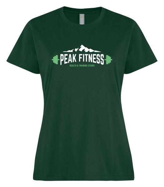 Peak Fitness Ladies Ring Spun T-Shirt with Printed Logo