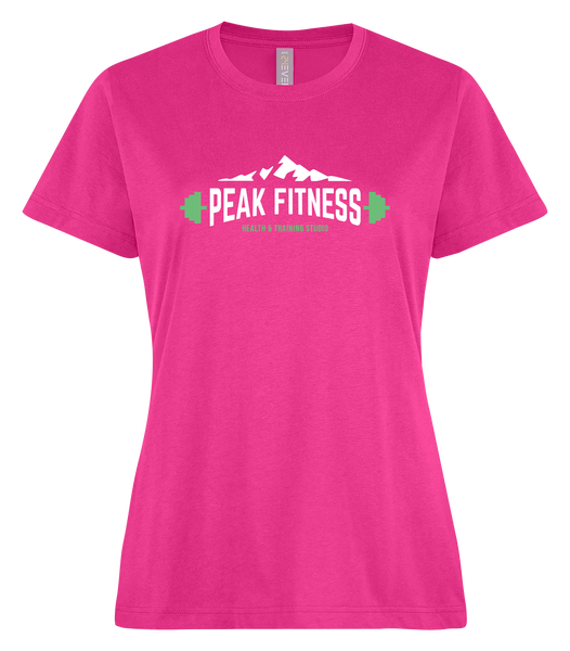 Peak Fitness Ladies Ring Spun T-Shirt with Printed Logo